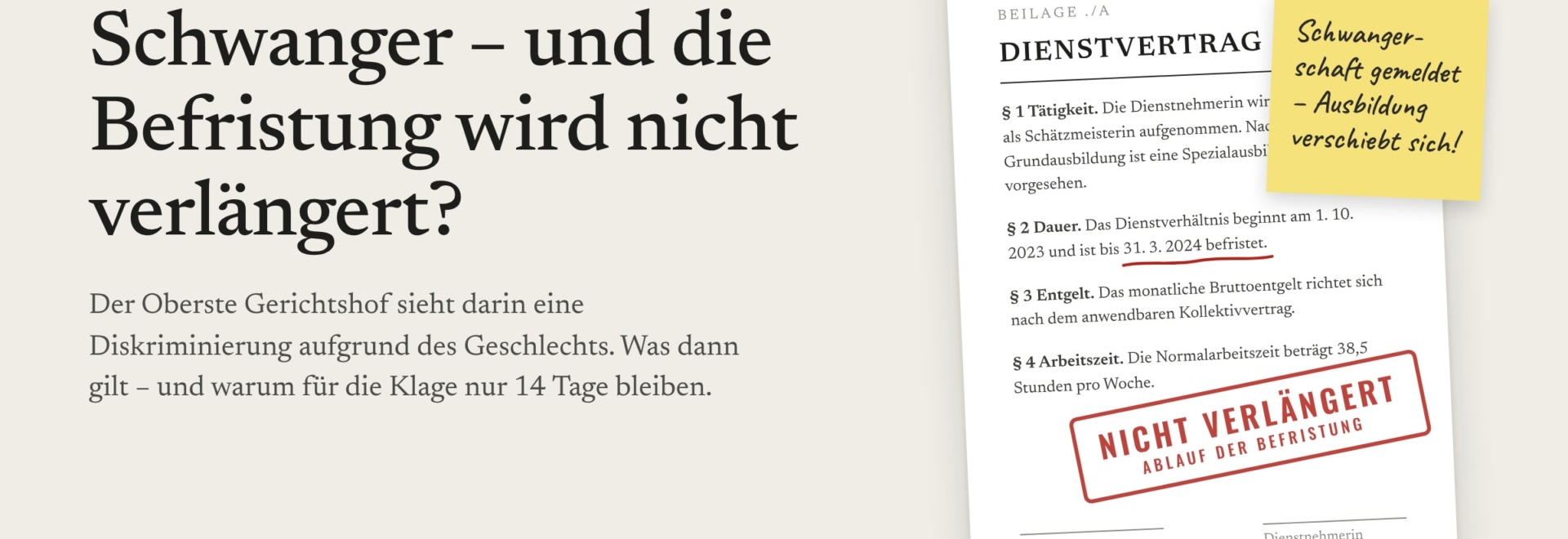 Anwalt Arbeitsrecht Wien – Befristung, Schwangerschaft und Diskriminierung