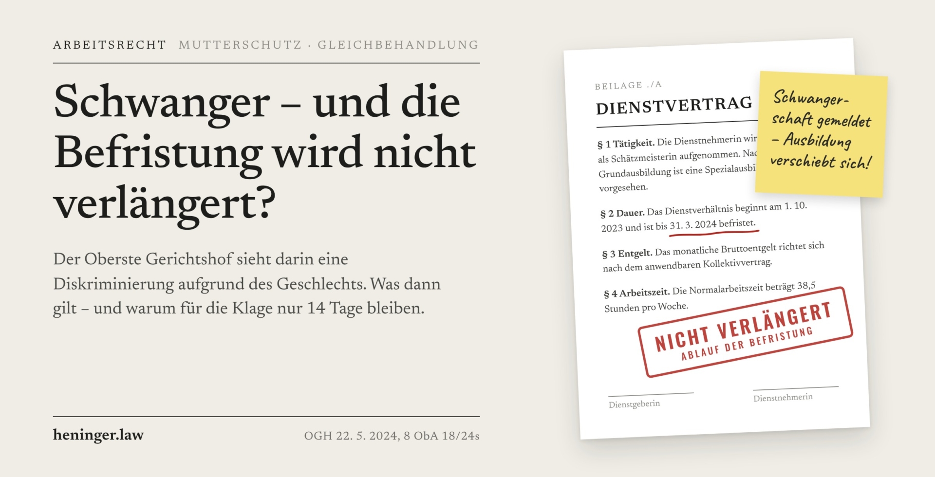 Anwalt Arbeitsrecht Wien – Befristung, Schwangerschaft und Diskriminierung